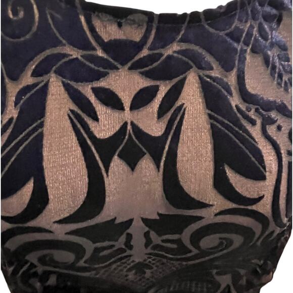 Ultra Pink Womens Blouse Velour Sheer Goth Blue Size Medium Brocade Whimsigoth - Picture 8 of 9